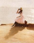 Philip Wilson Steer Young woman on the Beach USA oil painting artist